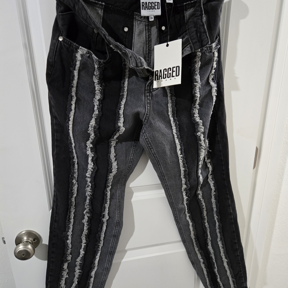 Black and Gray Distressed Men's Jeans